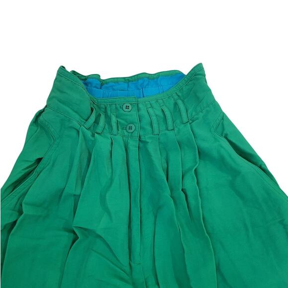 VTG Jill Martin High Rise Pleated Pants Green M USA Made Trousers EUC - Picture 3 of 11